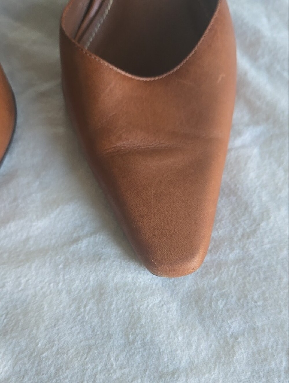 Vintage Lauren Ralph Lauren Brown Leather D'Orsay Pointed Pumps - Picture 8 of 13